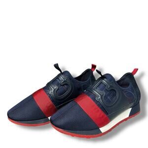 CH Carolina Herrera Sneaker Trainers Navy Blue Red Logo Print Low Top Size EU 37